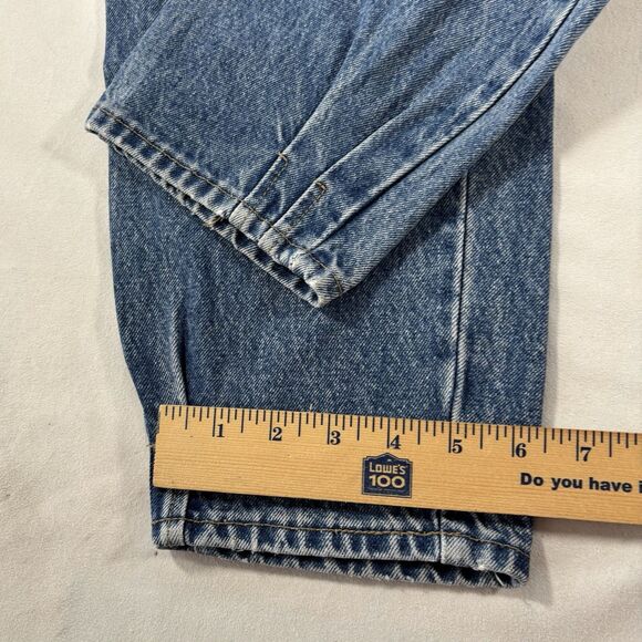 LAWMAN Mom Jeans Pleated Front Tapered Leg High Rise Blue Denim Western - Picture 7 of 11